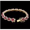 Image 3 : 17.91ctw Ruby and Diamond Bracelet  - 14KT Yellow Gold