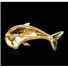 Image 2 : 14KT Yellow Gold Dolphin Brooch
