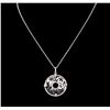 Image 2 : 0.82ctw Diamond Pendant With Chain - 14KT White Gold
