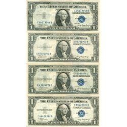 1935 $1 Silver Certificate Lot of 4 Assorted Bills