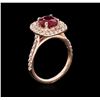 Image 3 : 2.03ct Ruby and Diamond Ring - 14KT Rose Gold
