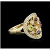 Image 1 : 14KT Yellow Gold 0.75ctw Multi Gemstone and Diamond Ring