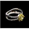 Image 1 : 1.35ctw Yellow Diamond Ring - 18KT White Gold