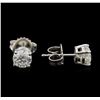 Image 2 : 1.44ctw Diamond Stud Earrings - 14KT White Gold