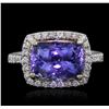 Image 2 : 14KT Two-Tone Gold 4.29ct Tanzanite and Diamond Ring