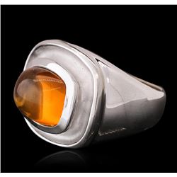 14KT White Gold 4.16ct Citrine Ring