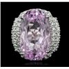 Image 1 : 14KT White Gold GIA Certified 20.25ct Kunzite and Diamond Ring