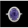 Image 2 : 8.19ct Tanzanite and Diamond Ring - 14KT White Gold