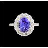 Image 2 : 1.86ct Tanzanite and Diamond Ring - 14KT White Gold