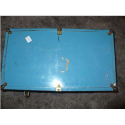 Blue Metal Doll Trunk w/ drawer