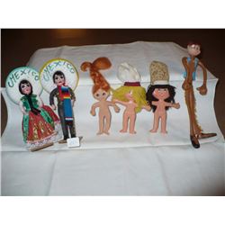 Mexican Dolls 6" Flats 4 Dolls
