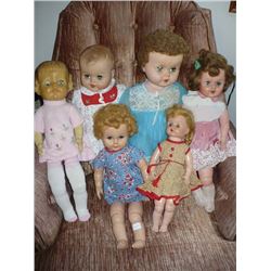 Lot of Soft Vinyl Head dolls (6)