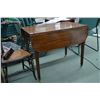 Image 1 : Antique small drop leaf table with brass castors
