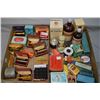Image 1 : Two tray lots of men's vintage collectibles including boxed razors, travel clock and an assortment o