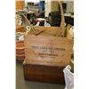 Image 1 : PIne storage box, a Crown Cork and Seal shipping crate and a primitive hay fork