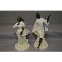Two Minton bronze and china figures including  Grecian Dancer  MS6 and  Sea Breezes  MS4