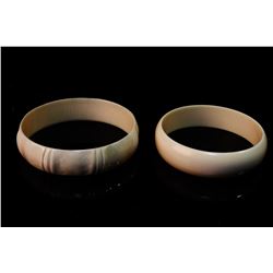 [CHINESE]A SET OF LATE 19TH CENTURY IVORY CARVED BANGLE(2 ITEMS)(MEASURED WITH THE LARGEST ITEM)(TOT