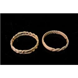 [CHINESE]A SET OF LATE 19TH CENTURY IVORY HOLLOW CARVED BANGLE (2 ITEMS)(MEASURED WITH THE LARGEST I