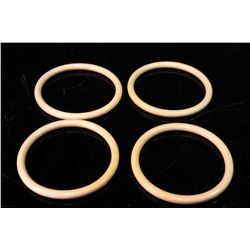 [CHINESE]A SET OF LATE 19TH CENTURY IVORY CARVED BANGLE (4 ITEMS)(TOTAL 45g) W:2.6" DISCLAIMER: This