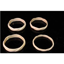 [CHINESE]A SET OF LATE 19TH CENTURY IVORY CARVED BANGLE(4 ITEMS)(MEASURED WITH THE LARGEST ITEM)(TOT