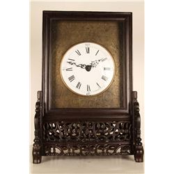[CHINESE]A LATE 19TH CENTURY "HENGDELI"MARKED CLOCK WITH SUANZHI WOOD FRAME L:13" W:10.5" H:19.5"