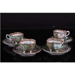 [CHINESE]A SET OF EARLY 20TH CENTURY GUANG GLAZED TEA SET PAINTED WITH FLOWERS (8 ITEMS)(MEASURED WI