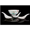 Image 1 : [CHINESE] A SET OF "TONG ZHI NIAN ZHI" MARKED FAMILLE ROSE PROCELAIN BOWL AND SPOON(4 PIECES) PAINTE