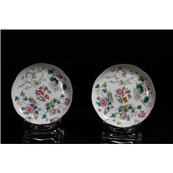 [CHINESE]A PAIR OF "DA QING DAO GUANG NIAN ZHI"MARKED FAMILLE ROSE PORCELAIN PLATE PAINTED WITH BATS