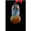 Image 1 : [CHINESE]A LATE 19TH CENTURY TRI-COLORED JADEITE GROUD SHAPED PENADANT(8g) L:2" W:1"
