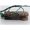 Image 2 : [CHINESE]A LATE 19TH CENTURY JADEITE CARVED BELT BUCKLE WITH THE GOD OF HE-HE(27g)L:2.2" W:1"