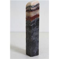 [CHINESE]A LATE 19TH CENTURY SHOUSHAN STONE CARVED SEAL WITH CRANE AND PINE TREE W:1.15" H:6.75"