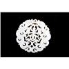Image 2 : [CHINESE] MID 19TH CENTURY WHITE JADE CARVING PENDANT WITH HOLLOW ENGRAVING CHINESE CHARACTER "FU" (