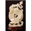 Image 3 : [CHINESE]A LATE 19TH CENTURY JADE CARVED BI WITH DARGONS PLAYING BALL  W:5" H:8.5"