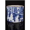 Image 1 : [CHINESE]A "DA MING CHENG HUA NIAN ZHI"MARKED BLUE AND WHITE BRUSH POT PAINTED WITH FIGURES(A MINOR 