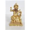 Image 1 : [CHINESE]A LATE 19TH CENTURY GILT-BRONZE FIGURE OF GUANDI Seated on a rectangular platform with a fi