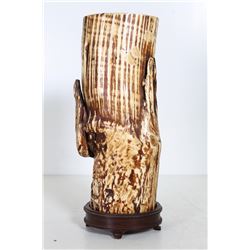 [CHINESE]A LATE 19TH CENTURY IVORY BRUSH POT  (1139g) L:4" W:2.5" H:9.5" DISCLAIMER: This item is re