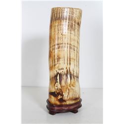 [CHINESE]A PAIR OF LATE 19TH CENTURY IVORY BRUSH POT  (750g) L:3" W:2.25" H:8.5" DISCLAIMER: This it