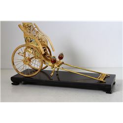 [CHINESE]A LATE 19TH CENTURY CLOISONN ENAMEL JINRICKSHA L:10" W:3.5" H:6"