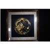 Image 1 : [CHINESE]A QING DYNASTY STYLED EMBROIDERY OF DRAGON PLAYING WITH BALL WITH FRAME W:26.5" H:27"