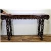 Image 4 : [CHINESE]A LATE 19TH CENTURY ROSEWOOD CARVED TABLE WITH DRAGONS AND THE MORTHER OF PEARL(THE MOTHER 