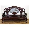 Image 1 : [CHINESE]A LATE 19TH CETNURY ROSEWOOD CARVED SOFA WITH MARBLE AND FIGURES OF GRAPES L:64.5" W:21.5" 