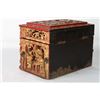 Image 2 : [CHINESE]A LATE 19TH CENTURY GILT WOOD BOX CARVED WITH THE STORIES OF THE THREE KINGDOMS AND DRAGON 