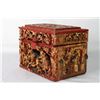 Image 4 : [CHINESE]A LATE 19TH CENTURY GILT WOOD BOX CARVED WITH THE STORIES OF THE THREE KINGDOMS AND DRAGON 