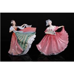 [OTHER]A SET OF "ROTAL DOULTON"MARKED PORCELAIN STATUES (2 ITEMS)(MEASURED WITH THE LARGEST ITEM)L:7
