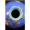 Image 6 : [CHINESE]A "DA QING QIAN LONG NIAN ZHI"MARKED BLUE BASE FAMILLE ROSE PORCELAIN MEI VASE PAINTED WITH