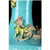 Image 2 : [CHINESE] A LATE 19TH CENTURY GREEN GLAZED PORCELAIN VASE DECORATED WITH PEACOCK AND DRAGON (  WITHO