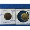 Image 2 : Duo of coin, Italia 1919 5 centesimi EF + key date and Swedan 1954 1 Kronor Mint state.