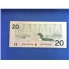 Image 3 : Bank of Canada; $20.00 note 1991 BC-58b VF. Green ink fading between 2 and 0, after 0 in the Queen f