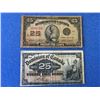 Image 1 : Dominion of Canada; $0.25 note 1900 DC-15b VF some writing from 1923 on the back, $0.25 note 1923 DC