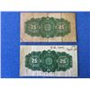 Image 2 : Dominion of Canada; $0.25 note 1900 DC-15b VF some writing from 1923 on the back, $0.25 note 1923 DC